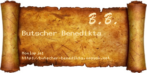 Butscher Benedikta névjegykártya